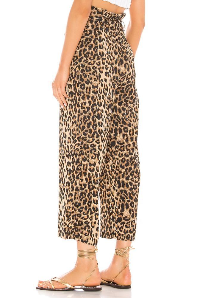 Naisten joustava vyötäröinen leopardihousut