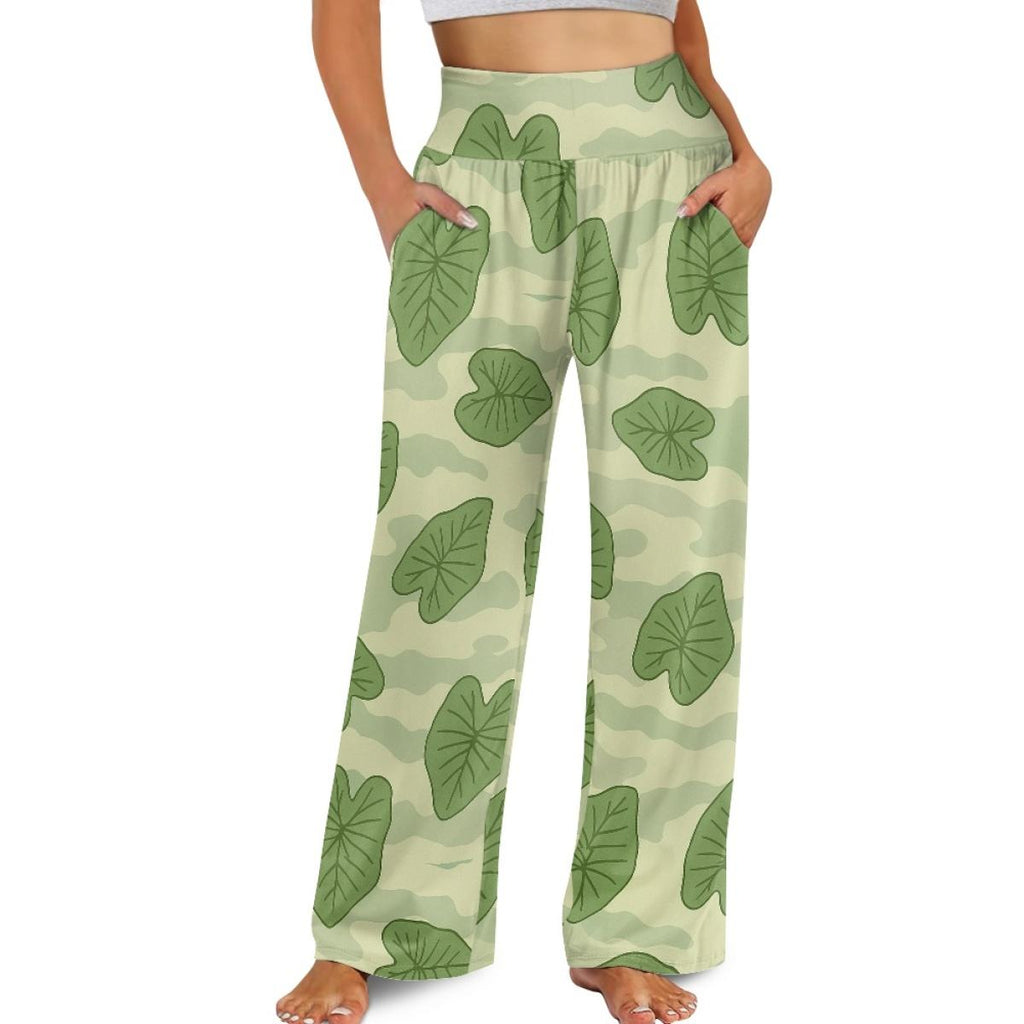 Naisten väljät korkeavyötäröiset palazzo-housut